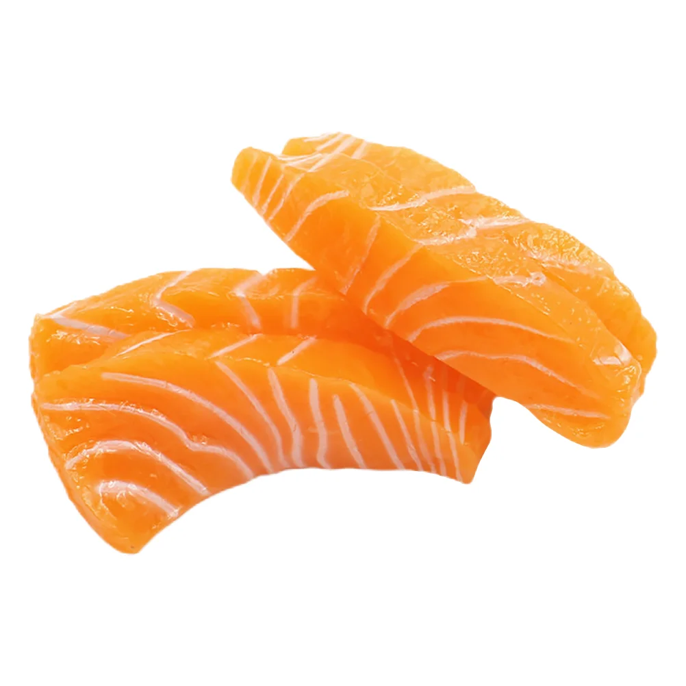 Salmon Fillet Model Plastic Food Toy for Kids Simulated Sashimi PVC Meat Prop Slice Decor Children's Toys Dining Room Table