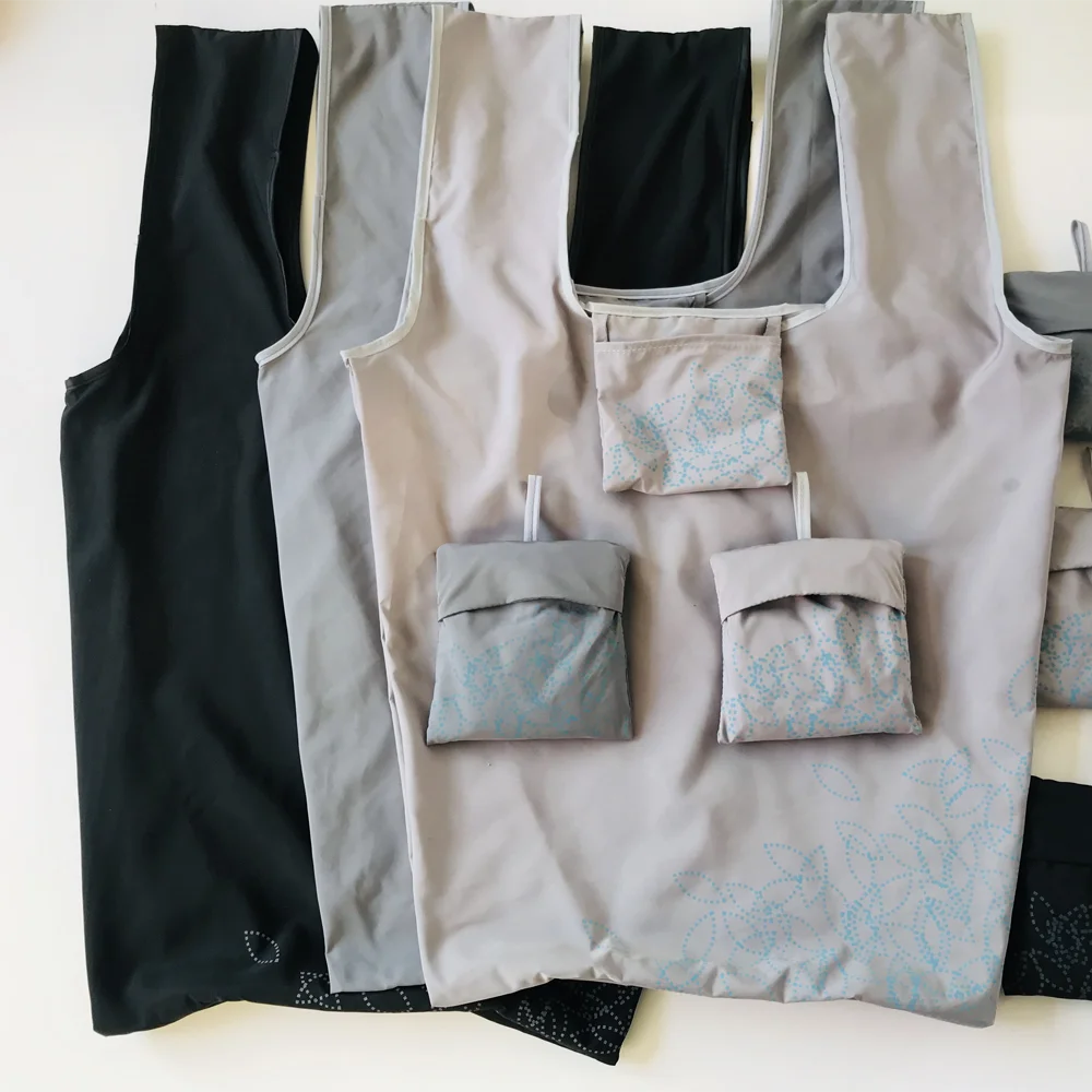 

Заводской продукт, складная сумка-шоппер из полиэстера с крышкой, экологически чистая многоразовая сумка для хранения для пикника на открытом воздухе