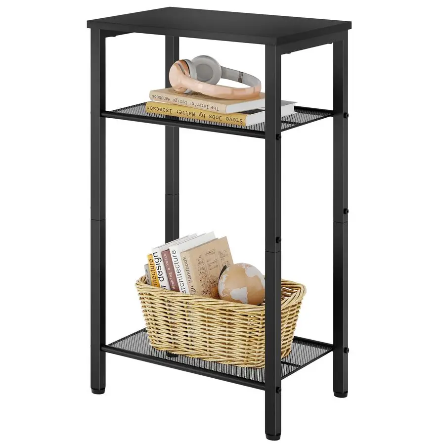 

Трехуровневый приставной столик, телефонный столик, высокий боковой столик с местом для хранения, маленькая прикроватная тумбочка для небольших помещений, металлический каркас, для гостиной