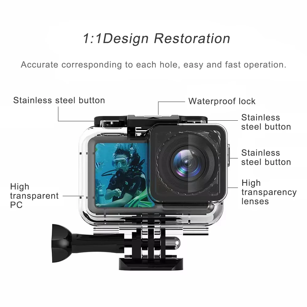 Underwater Waterproof Case Diving Housing Protective Cover Shell for DJI Osmo Camera