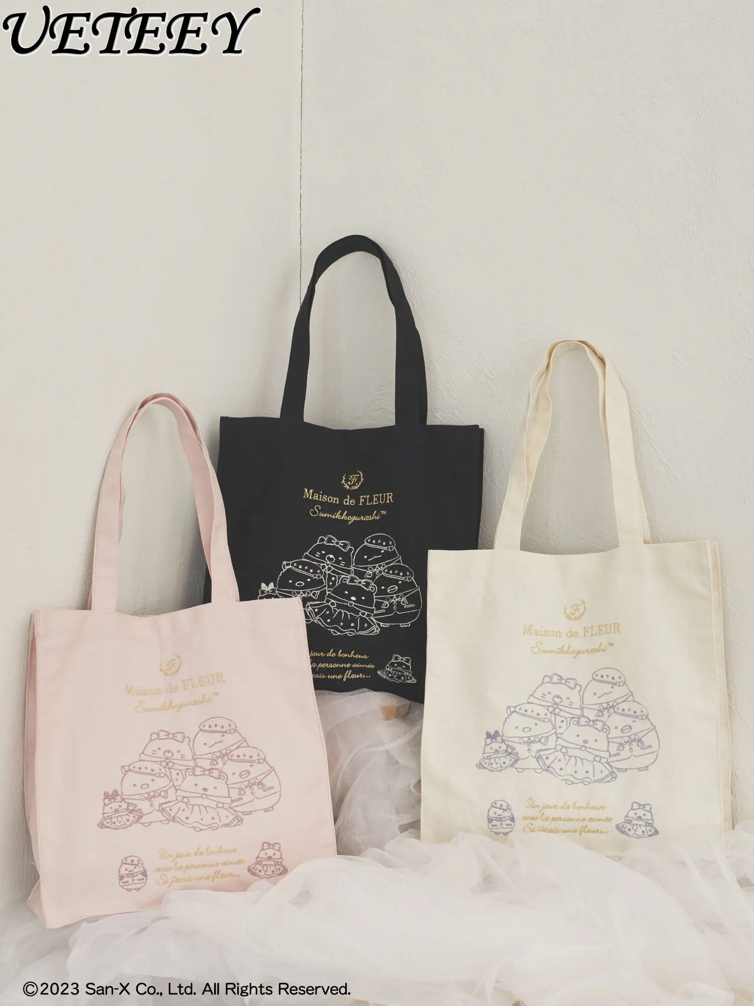 Japanese Embroidery Cute Cartoon Bag Women's Versatile Shopping Bag Lolita Girl Canvas Bags Commuter Friendly Shoulder Bag