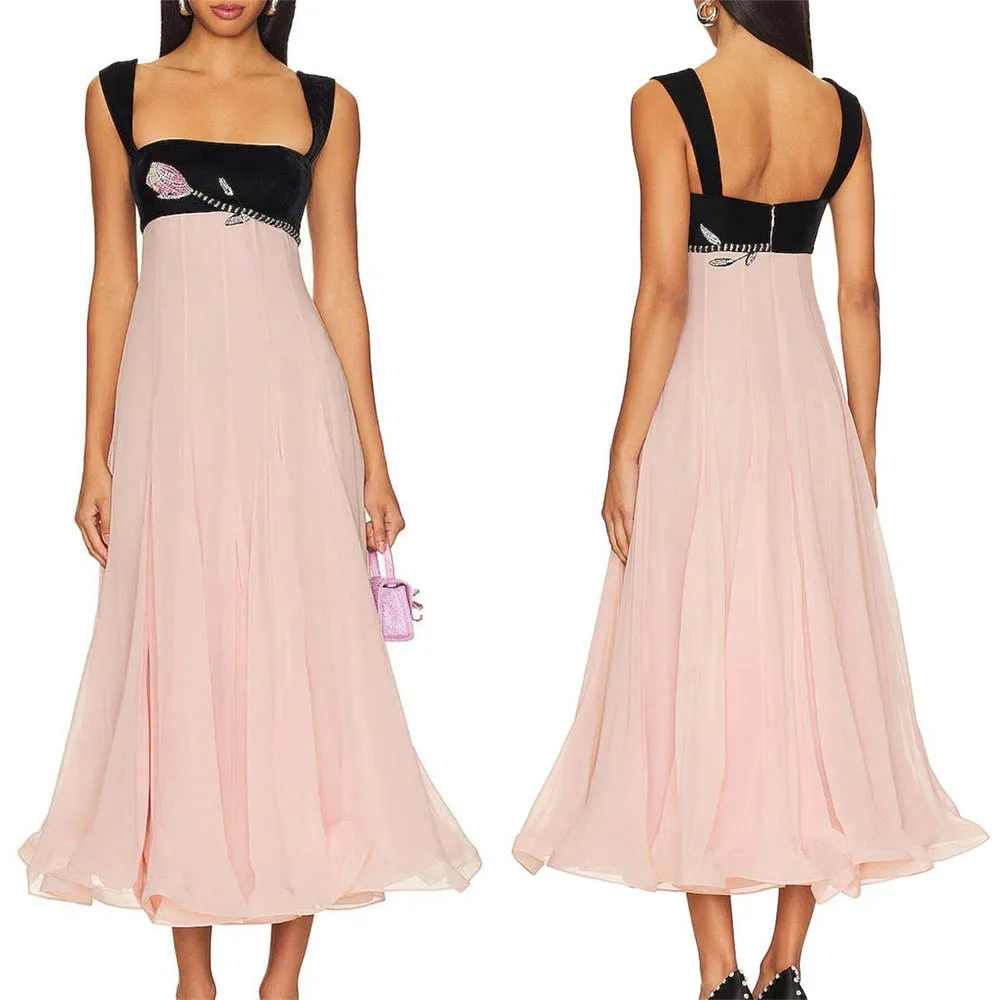 

High Quality Customized Strapless Ankle Length Sleeveless Flower Zipper Elegant Dress Women for Wedding Party فستان احمر שמלות