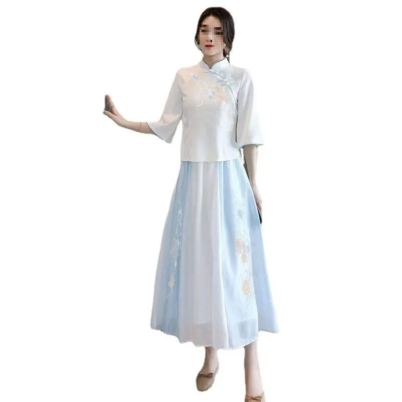 New Hanfu Women's Chinese Style Bridesmaid Dress Republican Style Women's Dress Adult Simple Ancient Style Hanfu Improves Daily