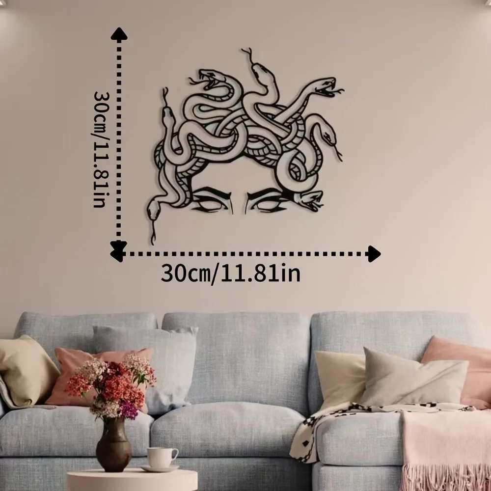 CIFBUY Metal Wall Art Medusa Greek Myth Rustproof Hanging Ornament Minimalist Iron Sculpture Unique Home Decor Gift Sign
