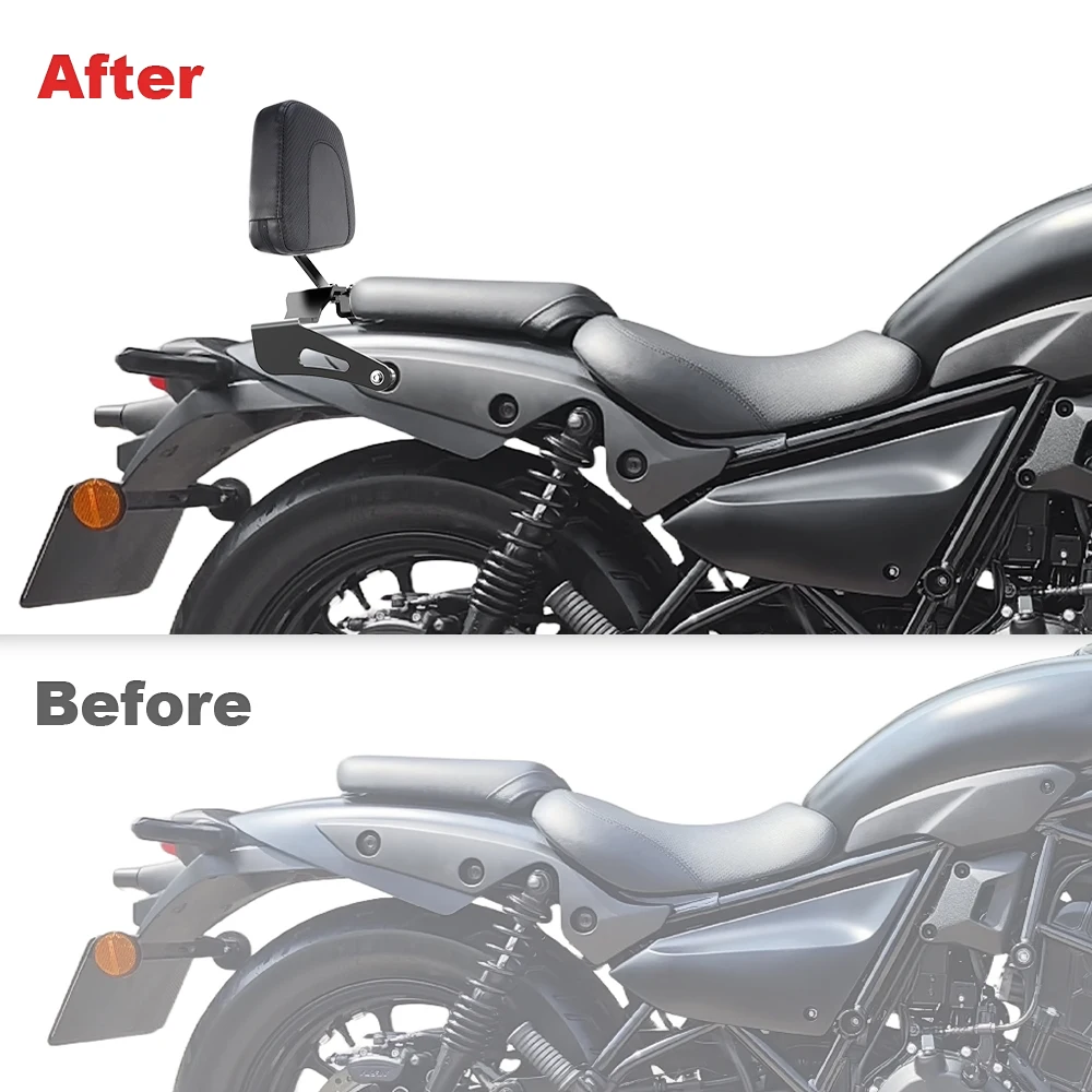 Motorcycle For Kawasaki Eliminator 500 Eliminator500 2024-2025 Steel Detachable Passenger Sissy Bar Backrest with Cushion Pad