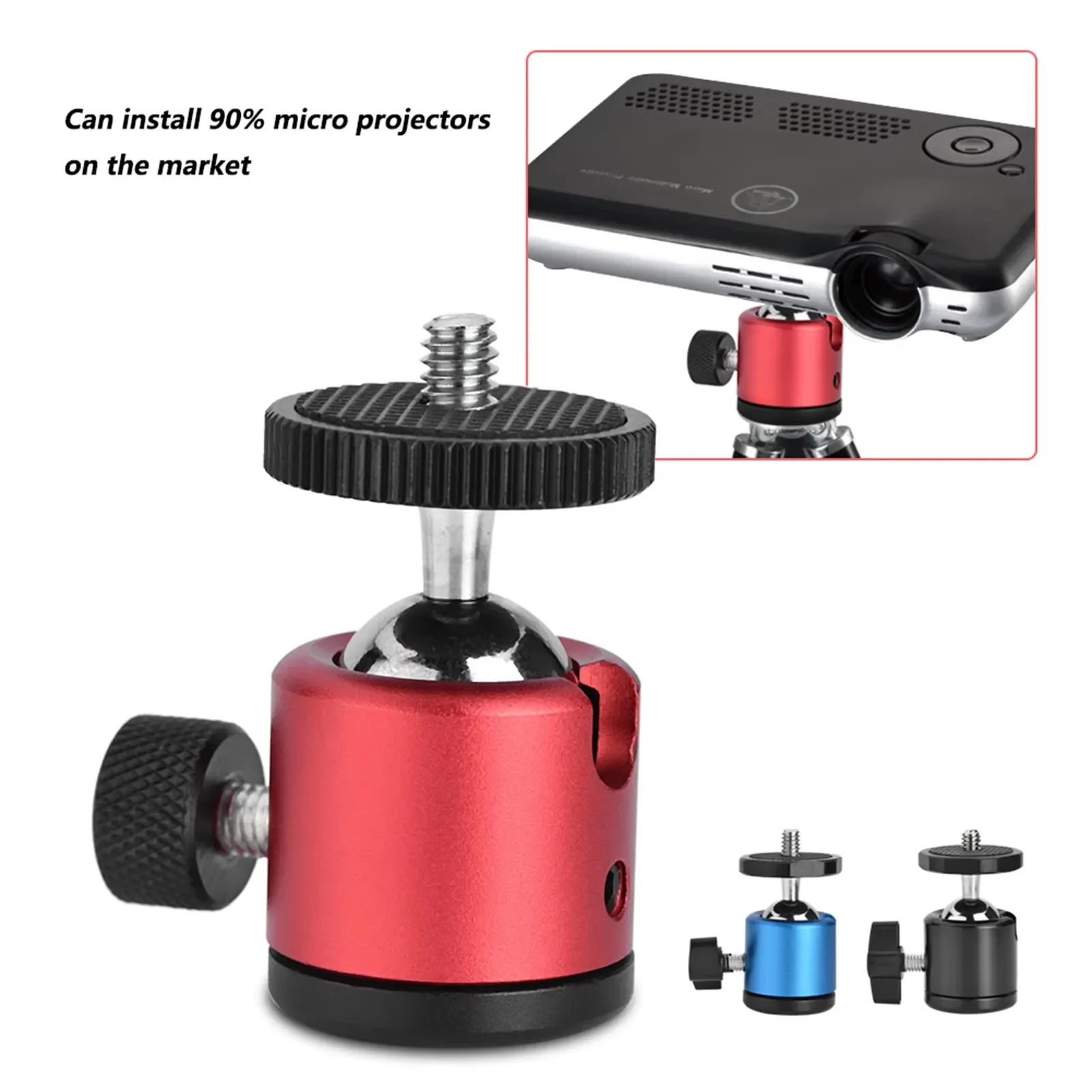 ZLRLMHY Suitable for DSLR Camera Tripod Ball Head Bracket Tripod, 360 Degree Rotating Ball Head 1/4 