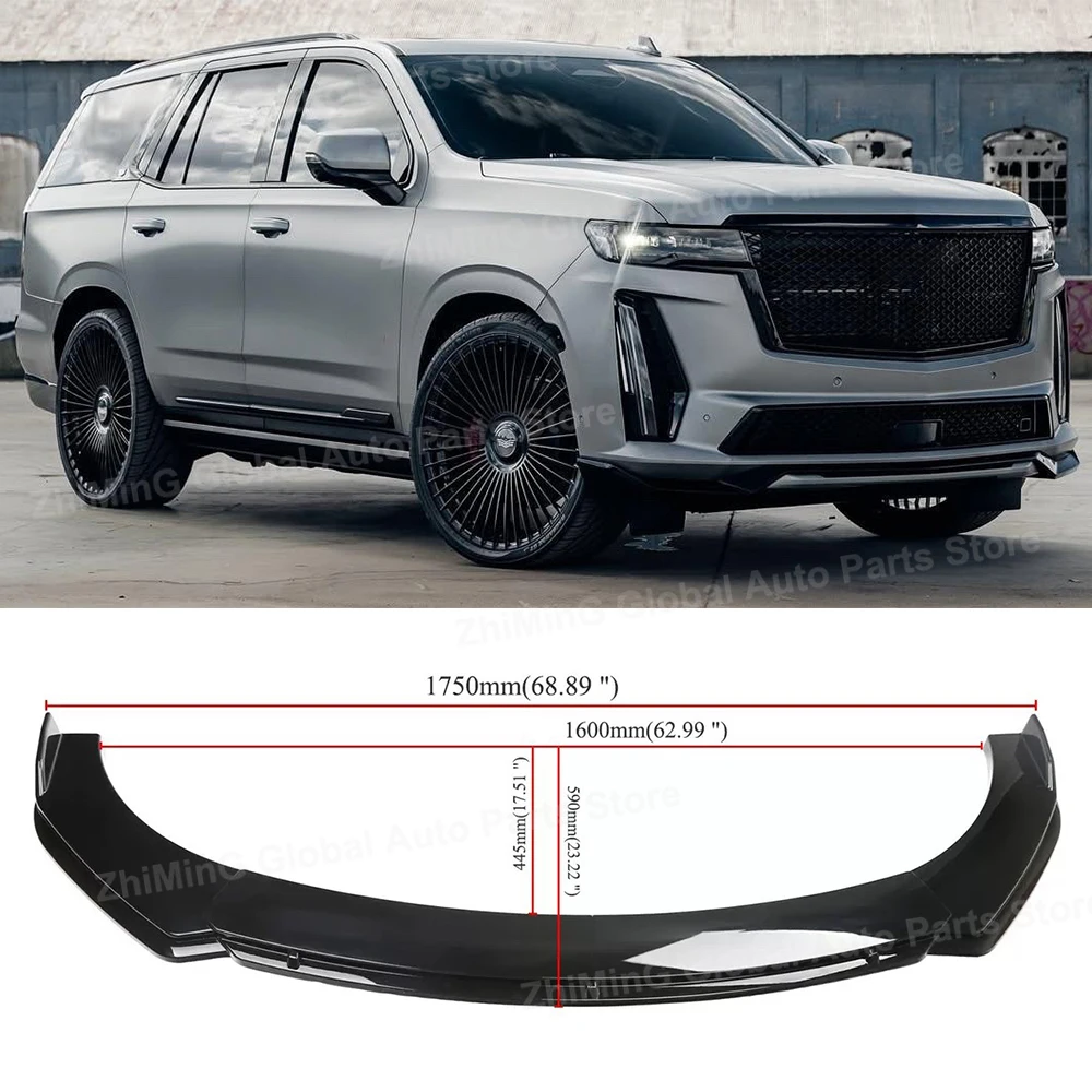 Para Cadillac Escalade: Kit de protector de parachoques delantero, alerón, difusor, splitter y cubiertas de defensa de aire, color negro