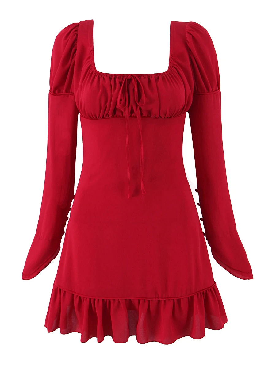 

Сексуальная американская ретро-бальная длинная свековая талия с квадратным воротником Dr, женская утягивающая юбка из полиэфирной ткани