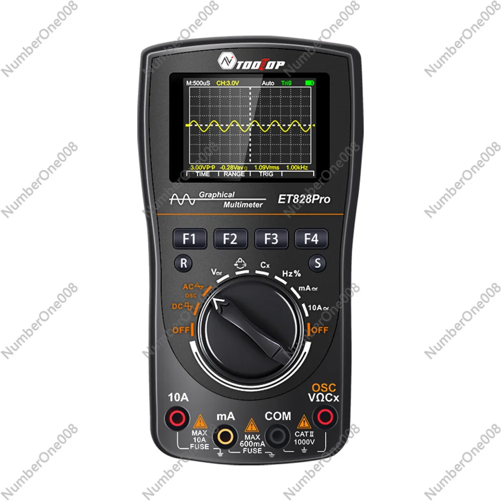 

TOOLTOP ET828Pro Digital Oscilloscope 6000 Counting Multimeter 50Msps Sampling Rate Multifunction