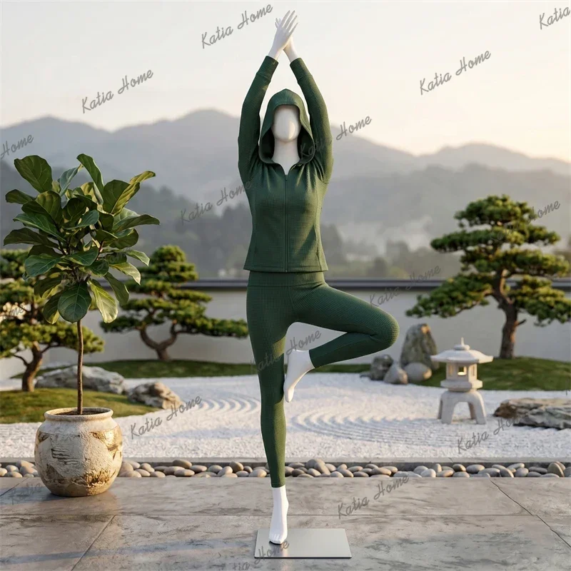 LSModern Yoga Female Mannequin Display Model for Sport Clothing Retail Store Full Body Practice Outfit Mannequin Creative Store