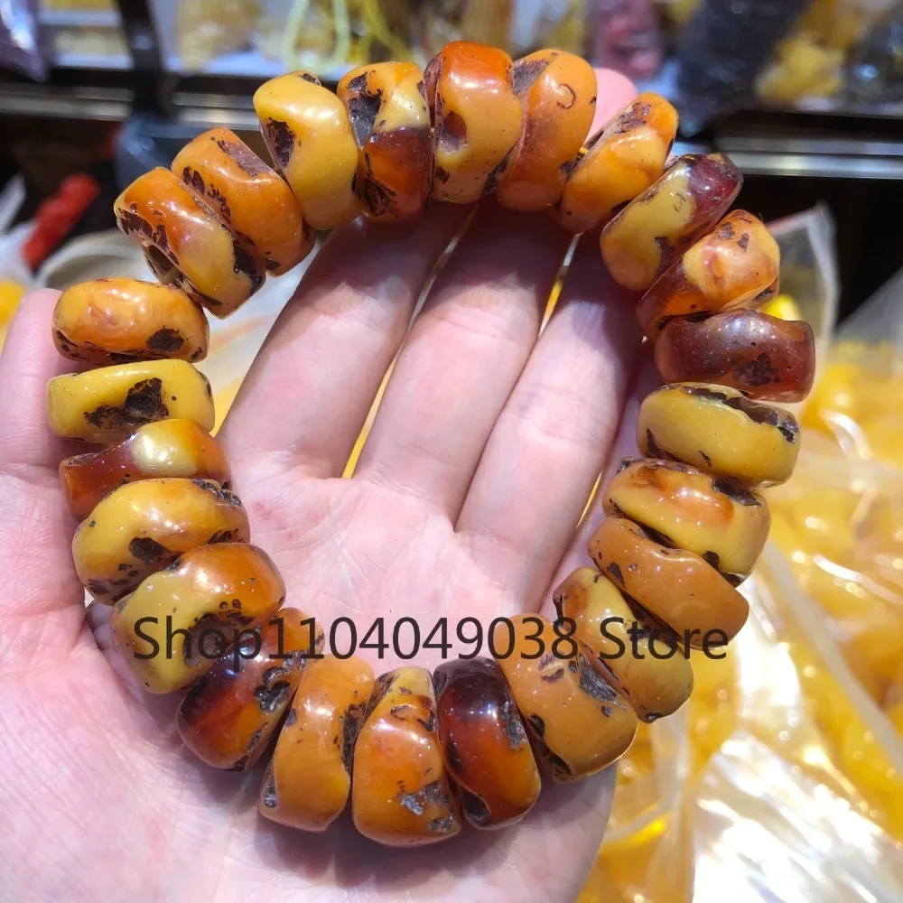 

Модный браслет, подарок, ювелирный аксессуар, натуральный янтарь, пчелиный воск, счеты, ручной подарок из бисера, мужской браслет