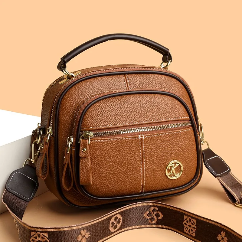 

Women's Bag Fashionable Versatile Shoulder Bag Casual Women's oulder Crossbody Bag PU Leather Large Capaci Multi-Layer Handbag