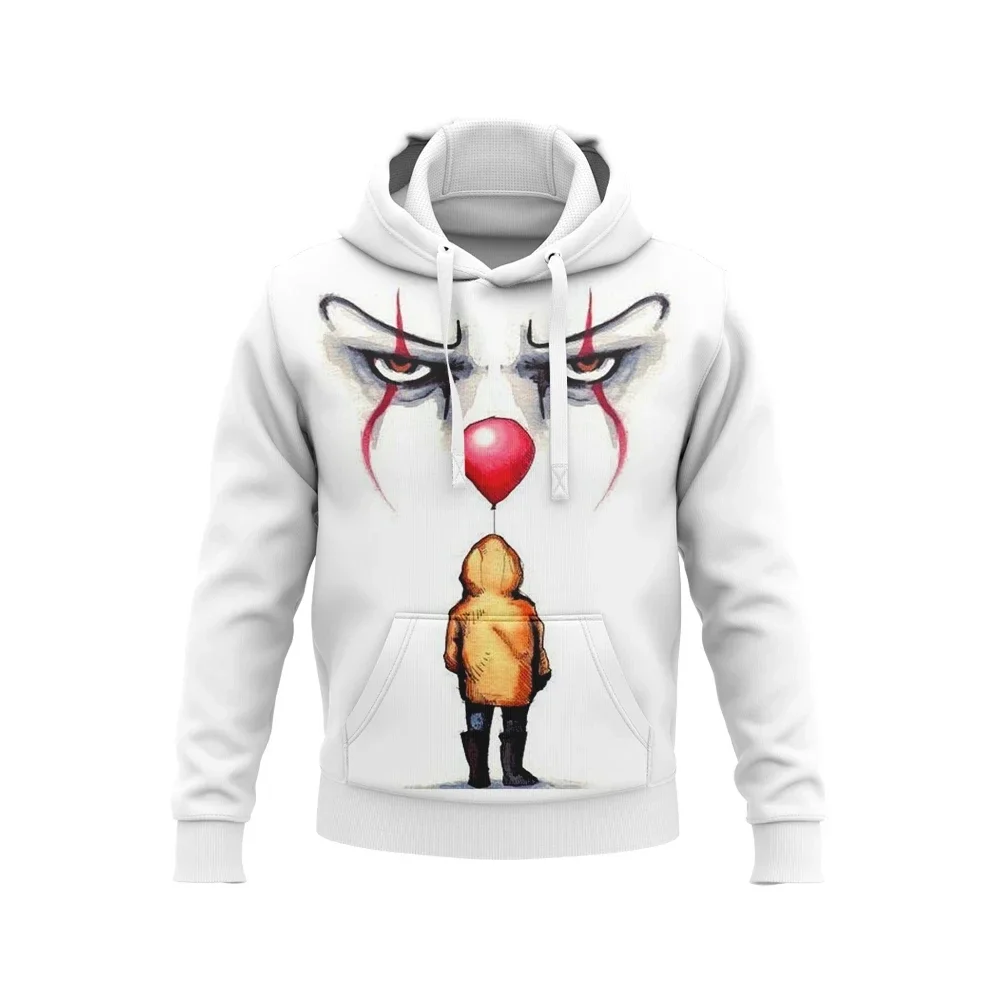 Men Women Horror Clown 3D Printed Zipper Hoodies Hipster Streetwear Spring Autumn Plus Size Casual Hooded Sweatshirt Daily Wear