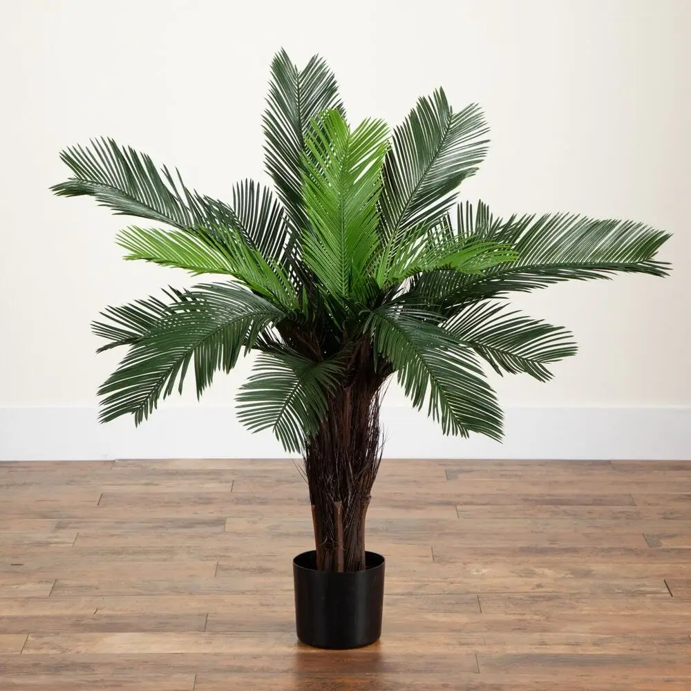 US- 3' Cycas شجرة النخيل الاصطناعية الأشعة فوق البنفسجية داخلي/خارجي ديكور المنزل نبات هوجا الديكور الاصطناعي