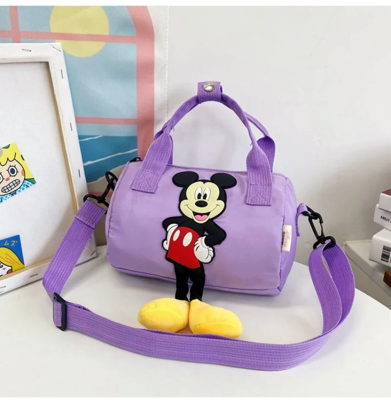 Disney Cartoon Cute Girls Mickey Mouse Pattern Bowling Bag Fashion Handheld Shoulder Crossbody Bag