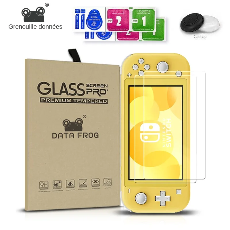 DATA FROG – protecteur d\'écran pour Nintendo Switch Lite, en verre trempé Transparent HD