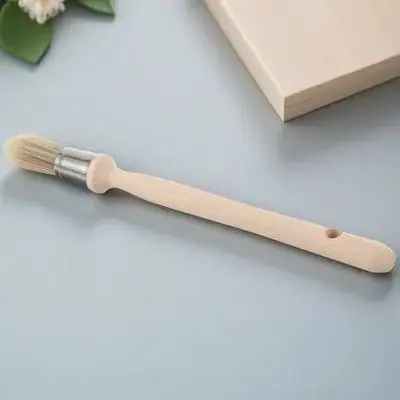 

Профессиональная кисть для окраски с круглой головкой и эргономичной деревянной ручкой для обработки краев стен, покраски мебели и очистки углов