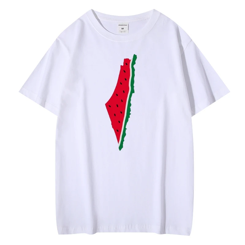 Fashion Watermelon Map Harajuku Print T-shirt Woman Short Sleeve Karol Merch T Shirt Trending Sirena Tees Streetwear