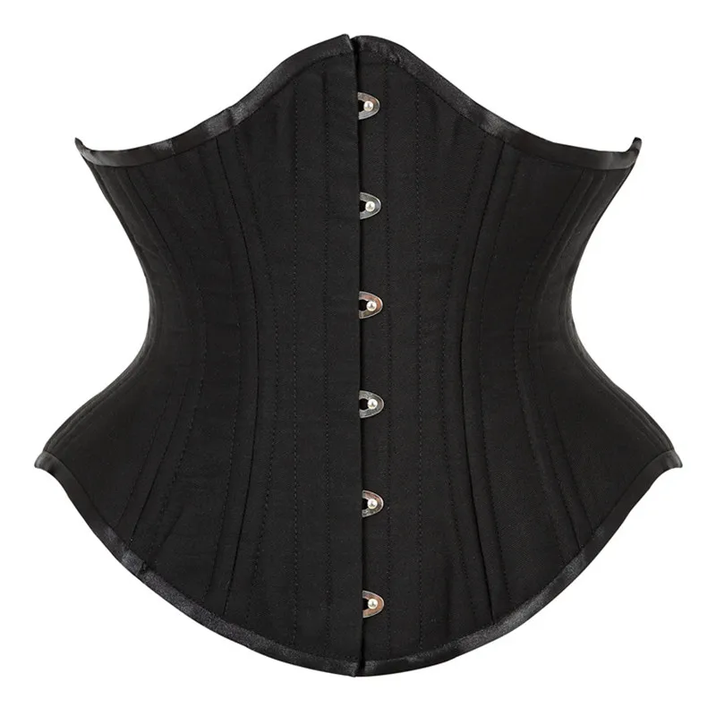 

Cotton Sexy Corset 20 Steel Bones Underbust Waist Cincher Corsets Gothic Corset Top Bustier Plus Size Corpete Corselet Black