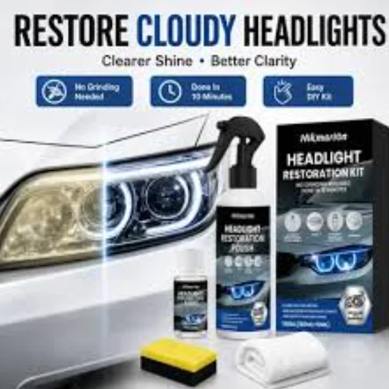 120ml Car Headlight Repair Kit Enhance Bright Headlights Transparency Repair Yellowing Aging Car Lights Refurbishment Care Agent