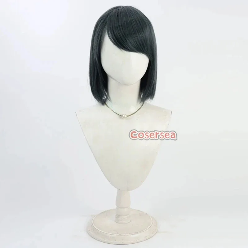 Cosersea Clay Cosplay Wigs Dungeon People Clay Halloween Women 30cm Short Straight Dark Gray Wig Synthetic Hair Heat Resistant