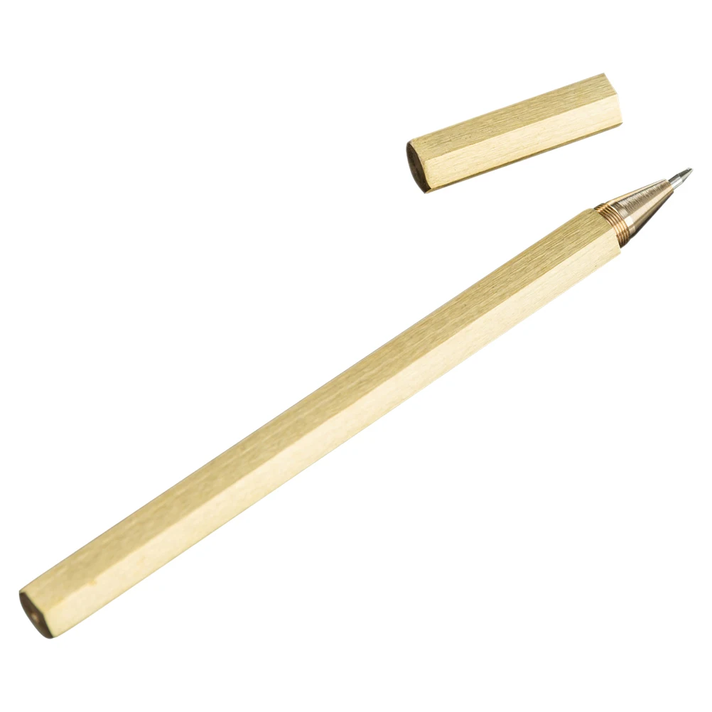 

Vintage Copper Gel Pen Hexagonal Shape Smooth Writing Experience Perfect for Daily Use Sketching Journaling Unique Gift for Men