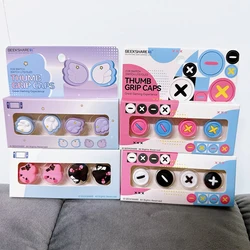 4pcs Cute Cartoon Silicone Thumb Stick Grip Caps Compatible with Nintendo Switch OLED/Switch Lite/Switch Protective Cover