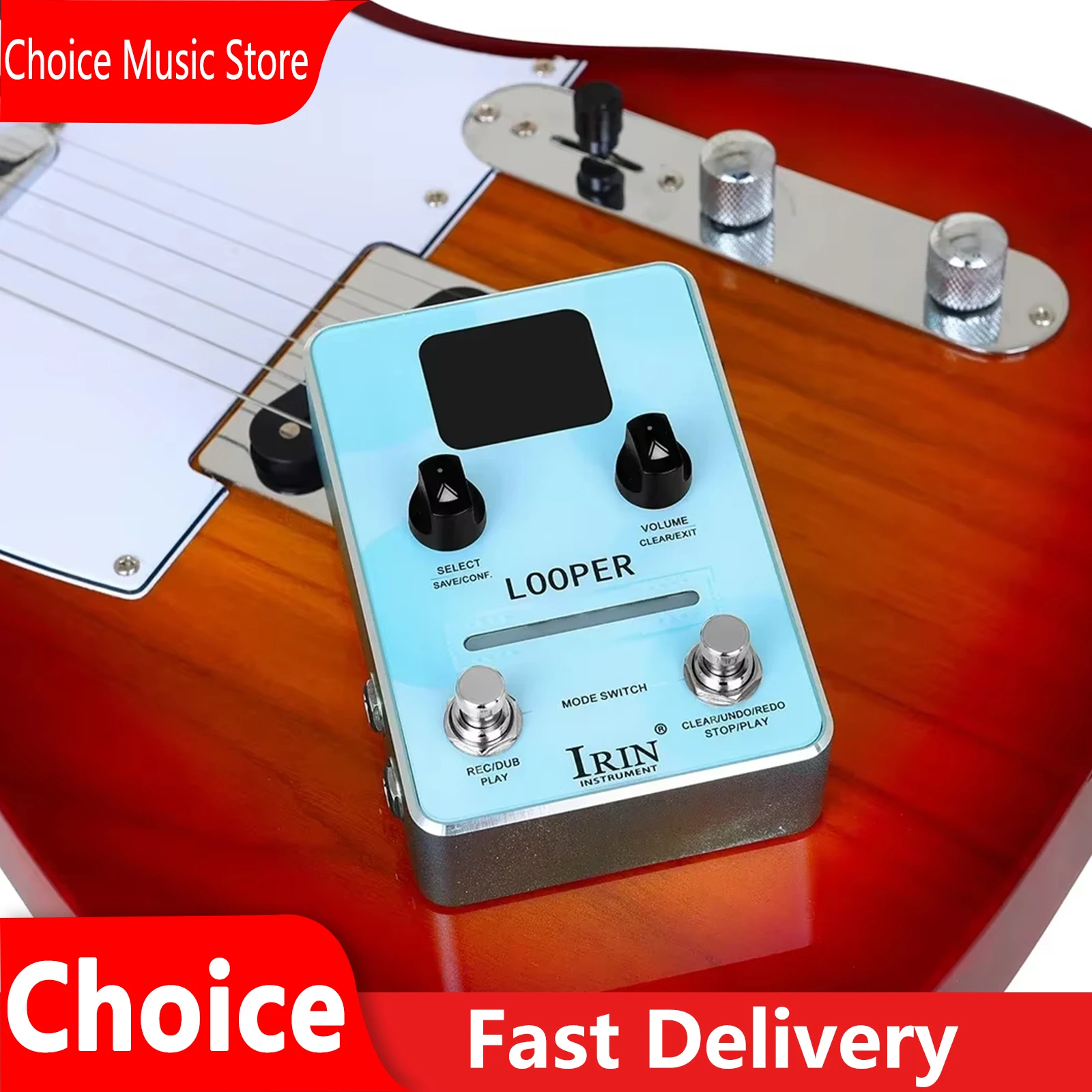 

Гитарная педаль эффектов IRIN с фразовым лупом, 44,1 кГц, 16 бит, высококачественная запись лупов, 160 минут, 40 мест для хранения лупов (всего)