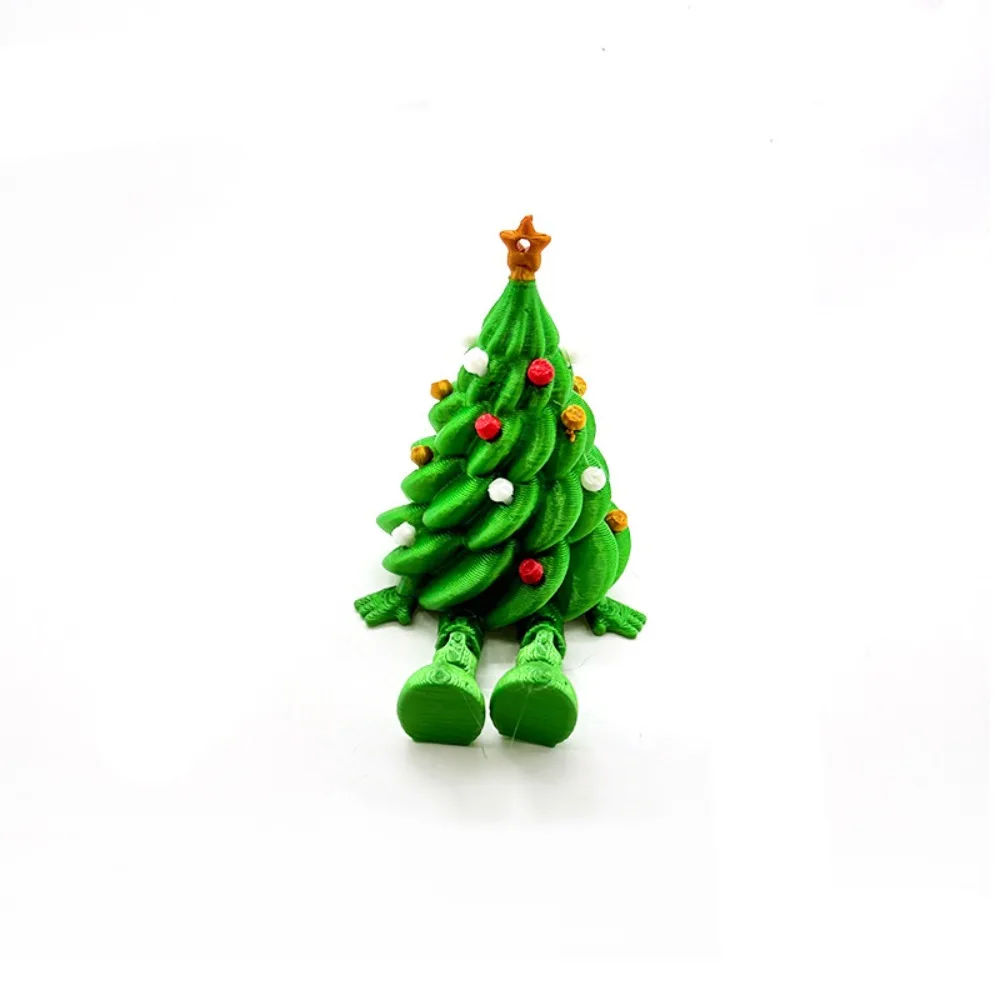 

Colorful 3D Printed Christmas Tree Green Funny Multi-joint Movable Figures Unique Christmas Tree Model Christmas Party