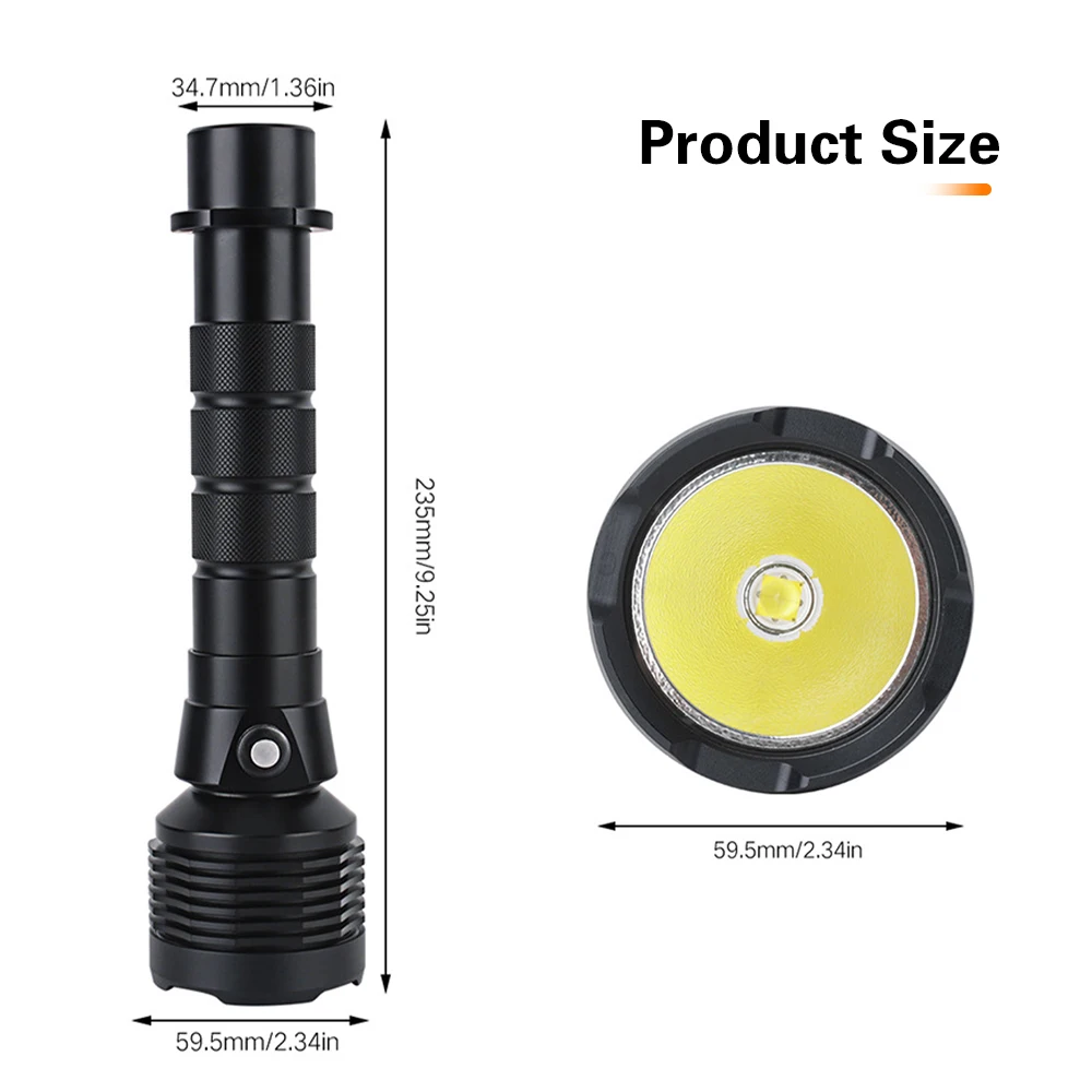 Asafee M53 60M Underwater P70.2 Powerful LED Diving Flashlight Super Brightest 30W Torch IPX8 Waterproof Dive Lamp Lantern