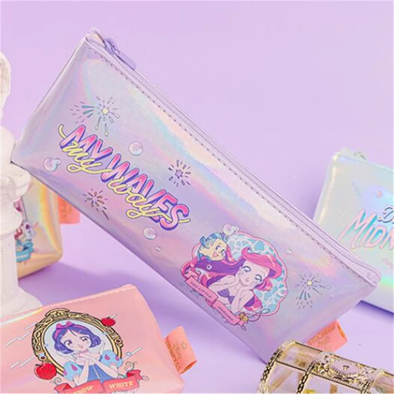 Imagem -03 - Disney Princess Pencil Case Papelaria Pen Bolsa Material Escolar Caixa Bonito Kawaii Pcs por Lote