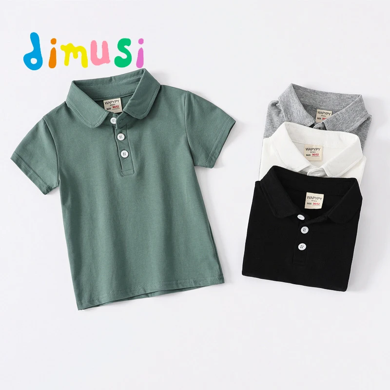 

DIMUSI Summer Boy's Polo Tees Fashion Kids 100% Cotton Short Sleeve T-Shirt Toddler Tops T-shirts for Children Clothes 8Y