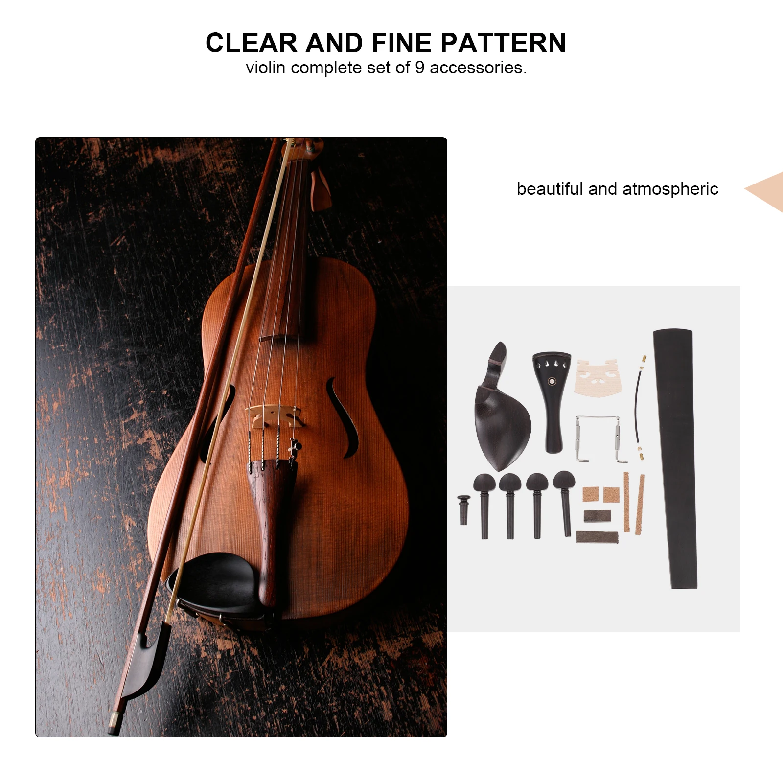 

Violin Accessories 4/4 Case 1/8 Electric Strings Guitars for Beginners Accessory Ebony Peg