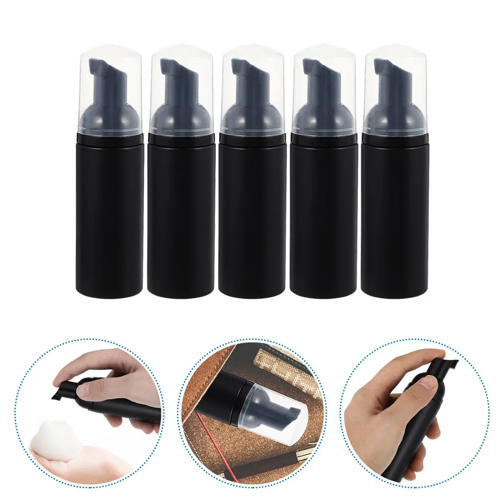 

5pcs Plastic Reusable Travel Mousse Bottles Refillable Small Foaming Containers For Shampoo Soap Bath Liquid Hand Face Wash