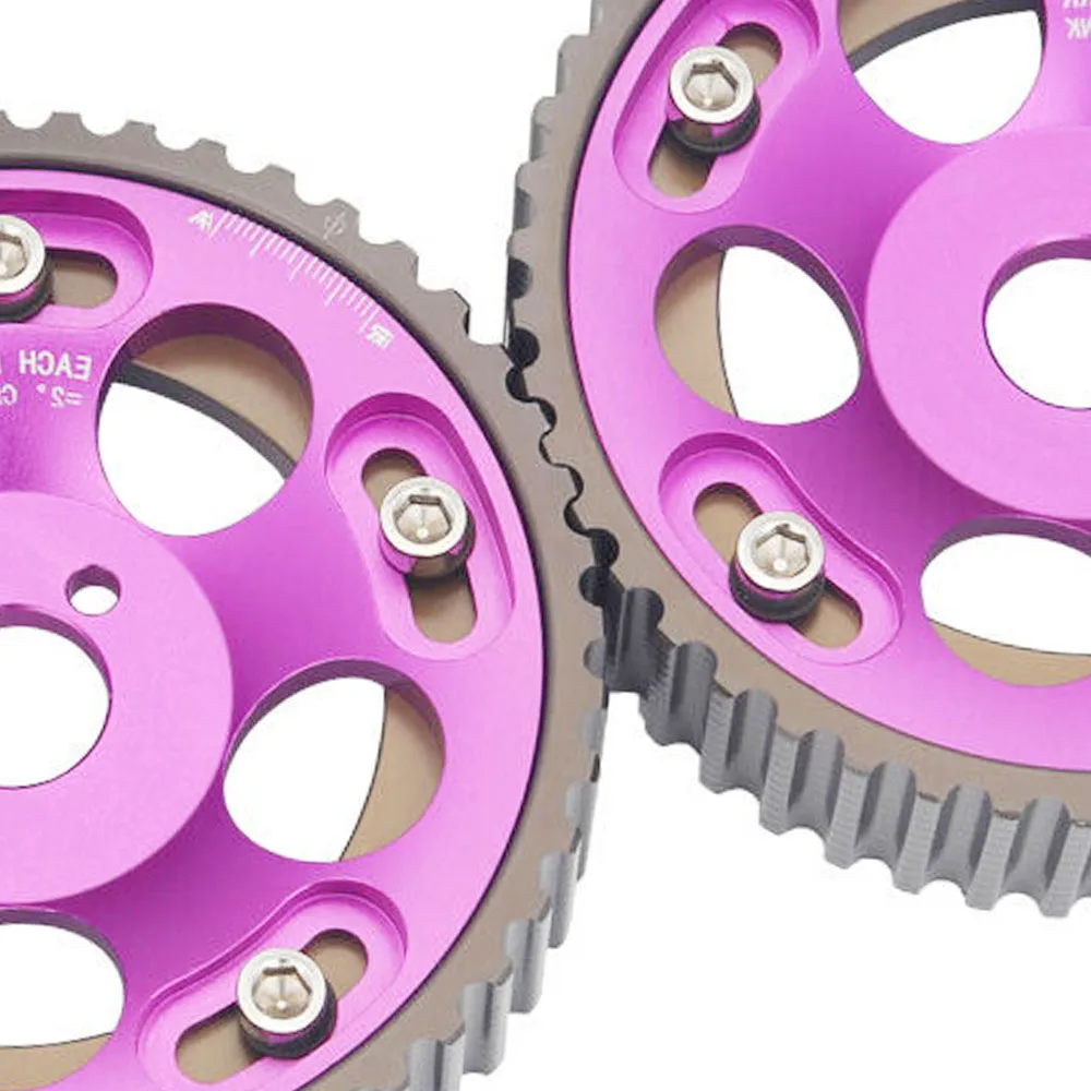 Racing Engine Timing Cam Gear Pulley Sprocket 2PCS Adjustable Billet Aluminum Cam Gears Kit For Toyota Vehicles