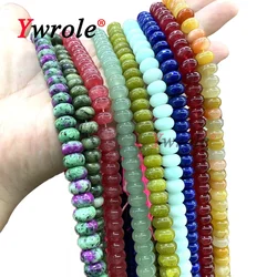 6x10MM Abacus Natural Chalcedony Angelite Crystal Quartz Jades Stone Spacer Beads for Jewelry Making DIY Bracelet Accessories