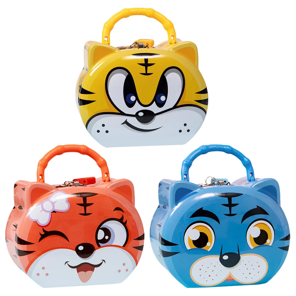 Tirelire tigre de dessin animé 3 pièces, boîte de rangement d'argent mignonne, pot d'épargne décoratif Durable pour chambre à coucher, salon, bureau d'étude