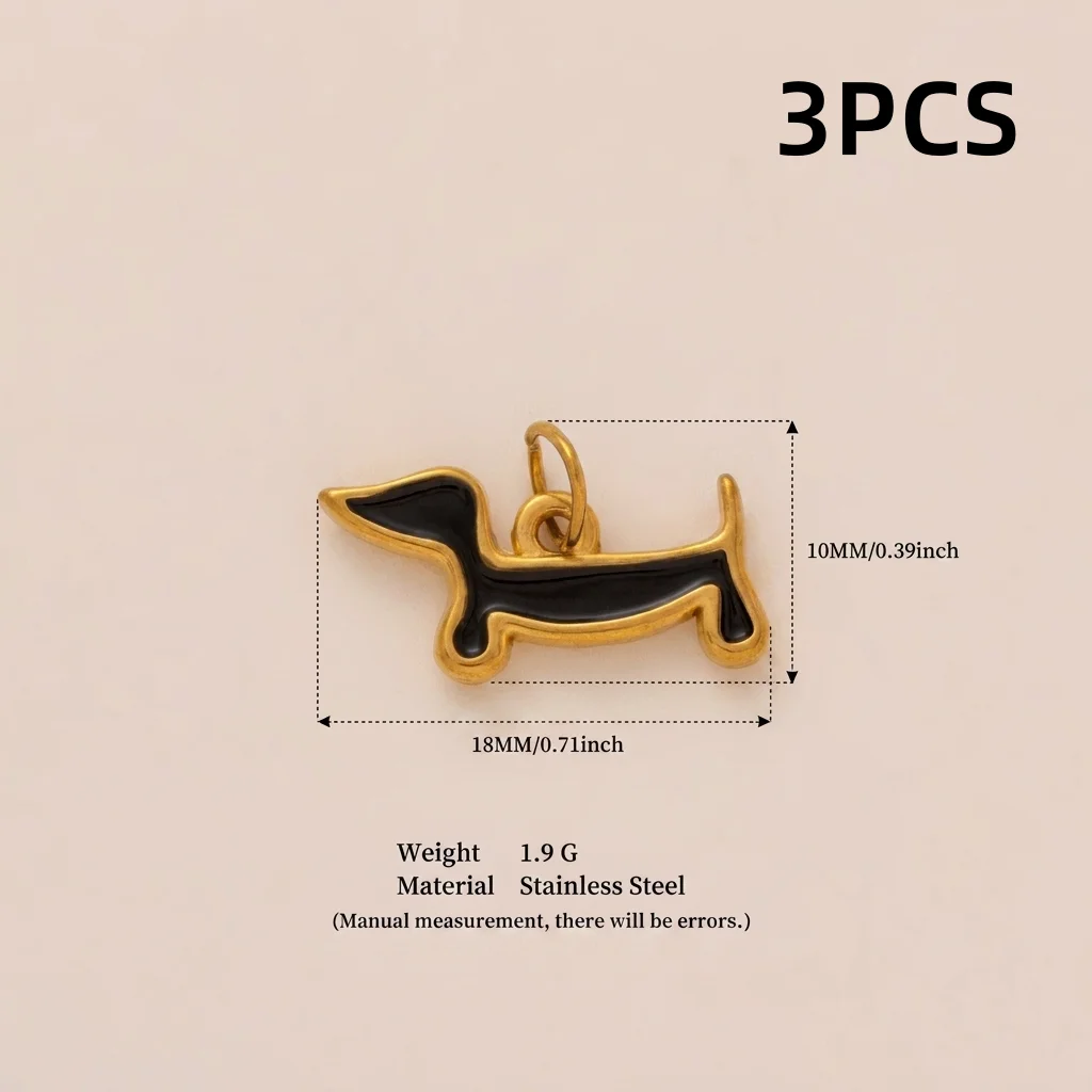 3 Stück Modische Schmetterling Kleiner Fisch Weiße Katze 316 Edelstahl Wasserdicht Farberhaltend DIY Anhänger Charms für Schmuck – Detail 6