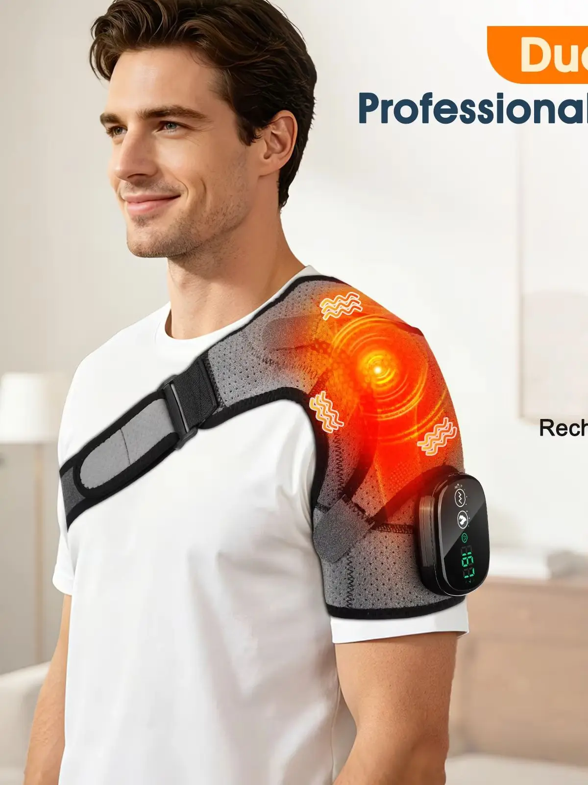 Kabellose beheizte Schulterbandage, verstellbare Schulterstütze zur Linderung von Rotatorenmanschetten-Schmerzen, Wärmetherapie-Schulterhülle zur Genesung nach Sportverletzungen, Schulterschutz für