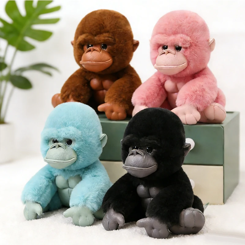 

Милая маленькая плюшевая игрушка-горилла 20/30 см, мягкая подушка-обезьянка, очаровательная сидячая забавная кукла для декора дома, подарки для детей