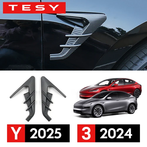 Cubierta de cámara lateral para Tesla, nuevo modelo Y Juniper 2025, lanzamiento modelo 3 Highland 2024 HW4.0, tablero de hoja, protección para cámara de salpicadero, 2 uds.