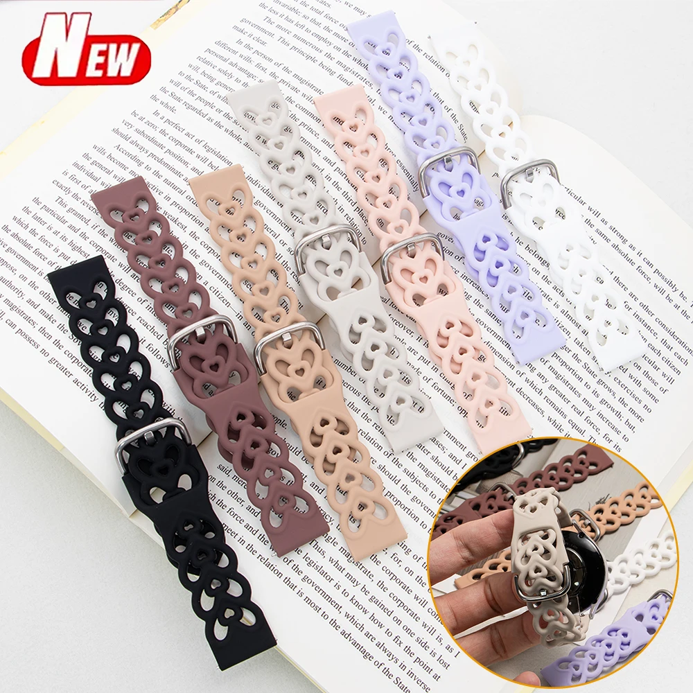Silikon Kreative Herzförmige Durchbrochene Uhrenarmband Für Samsung Galaxy 7/6/5/4 5Pro 4/6Classic Sport Band Für Huawei Uhr GT3/2