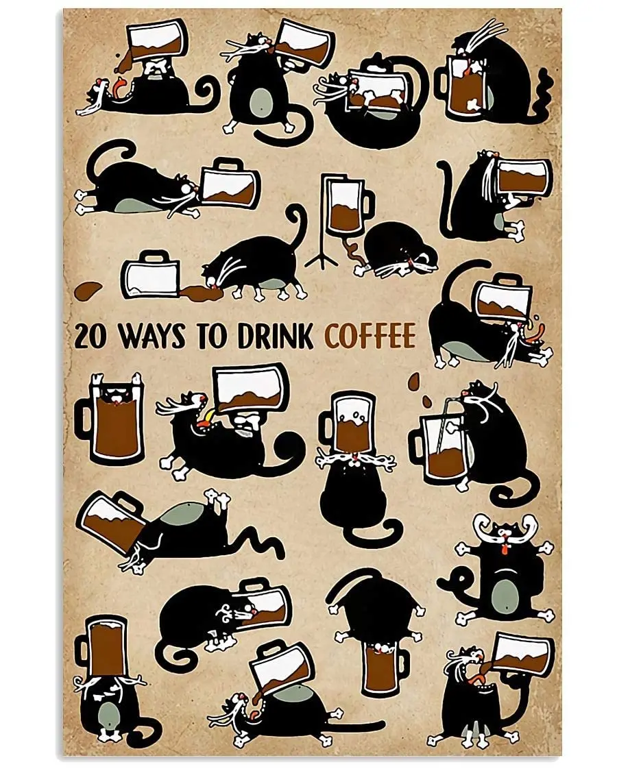 

Coffee Knowledge Metal Sign Vintage 20 Ways To Drink Coffee Tin Poster Coffee Shop Decor Plaque Wall Decoration For Room