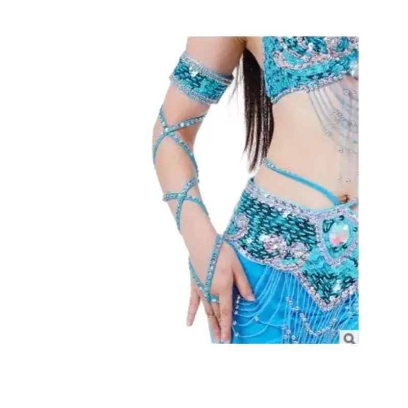 1pcs/lot belly Dance Costume Stretch Cross Strap Adjustable Sequins Belly Dance Armband  candy color