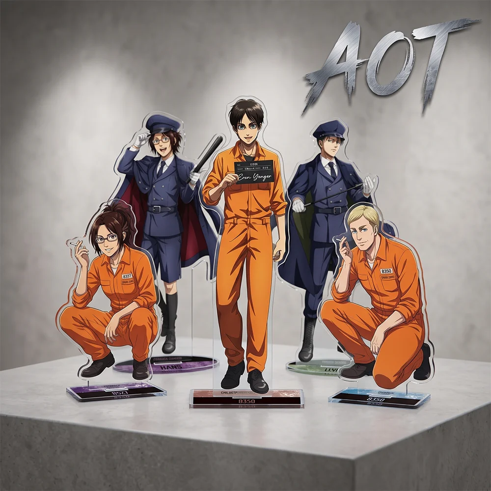 Attack on Titan Guard Prisoner VER 10&15CM Double Sided Acrylic Stand Keychain 2026 New Anime Stand Eren Levi Hans Erwin Decor