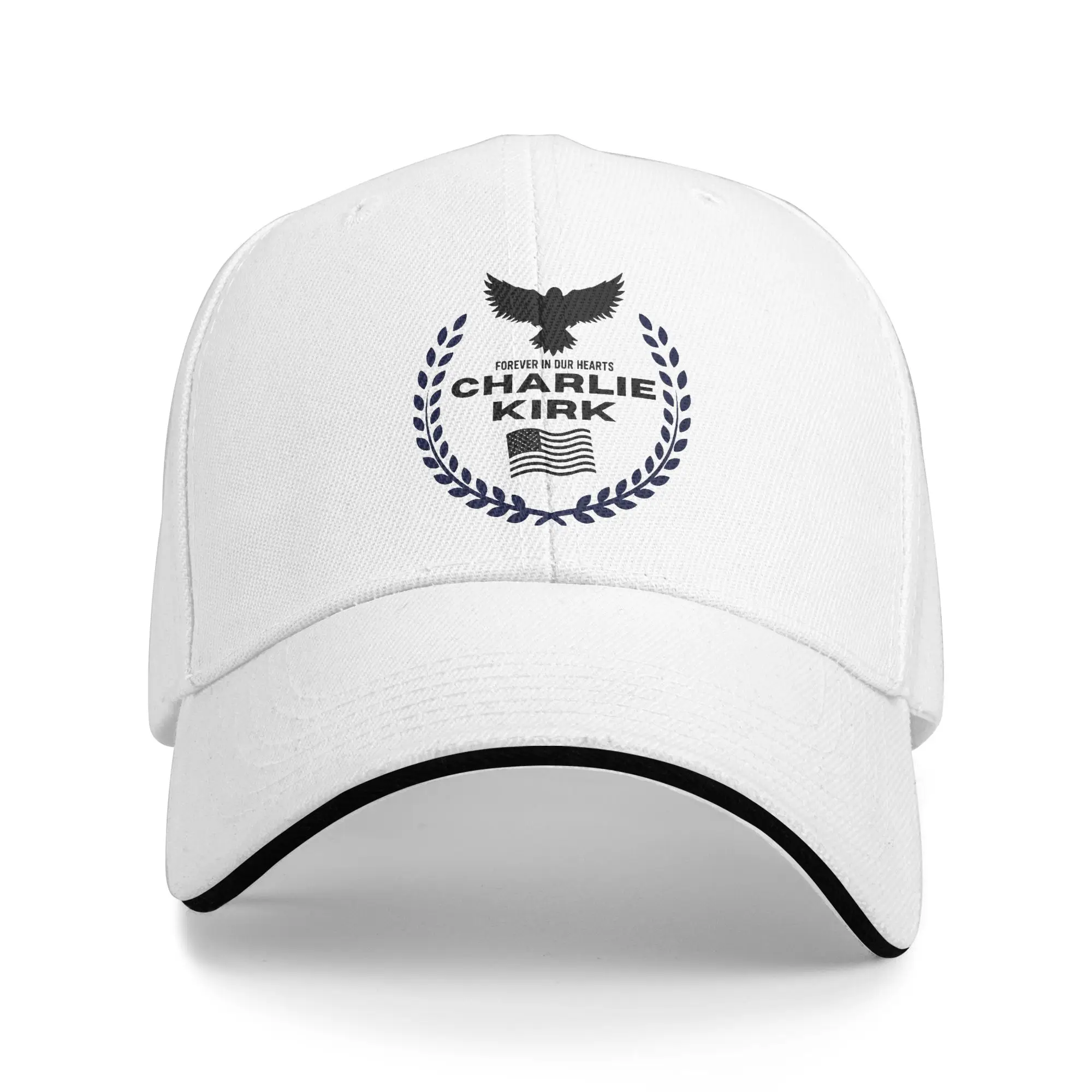 charlie-kirk  Baseball Cap Hip Hop Rest in Peace Sandwich Hat Men Women Polyester Sun Hat Sport