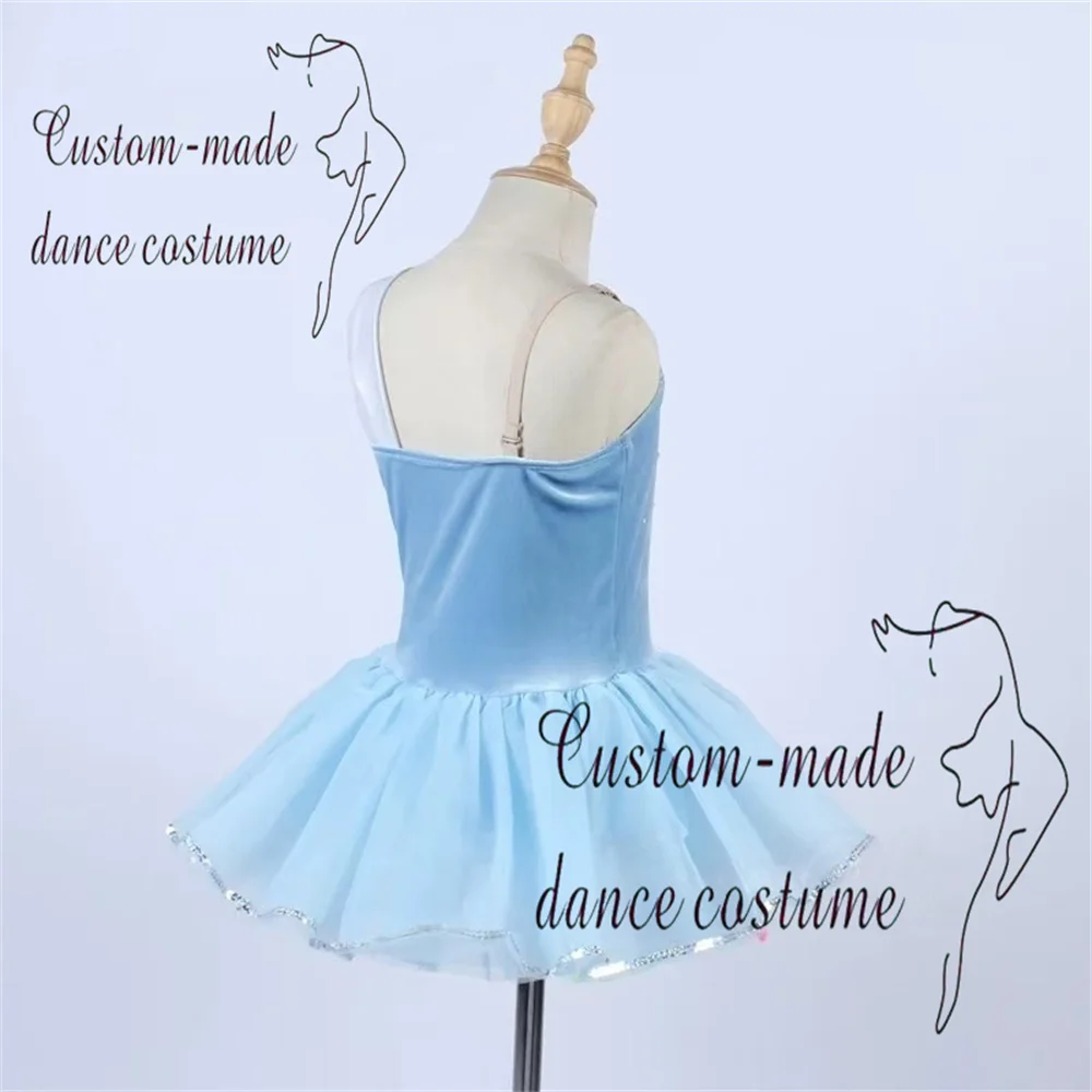 ชุดบัลเล่ต์เด็กผู้หญิงสำหรับฤดูใบไม้ผลิและฤดูใบไม้ร่วง ชุดซ้อมเต้น ชุดแสดงบนเวที กระโปรงผ้าทูลล์ กระโปรงผ้าทูลล์ประดับเลื่อม