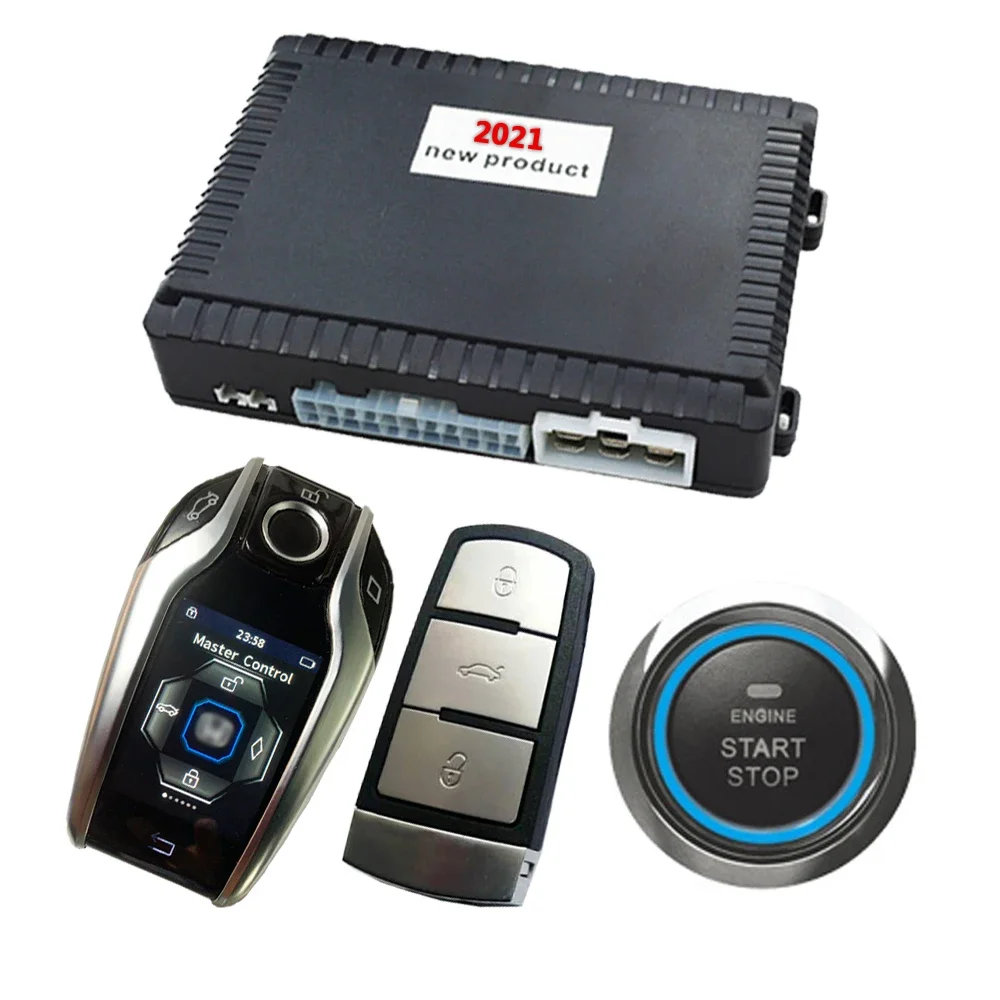 KOL Pke Passive Keyless Entry Remote Engine Start Stop Push Start Button Smart Car  System