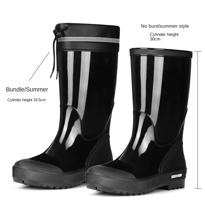 New， rain boots， men\'s rain ，boots waterproof 2024 new mid-tube kitchen car wash waterproof fishing anti-slip men\'s rubber shoes