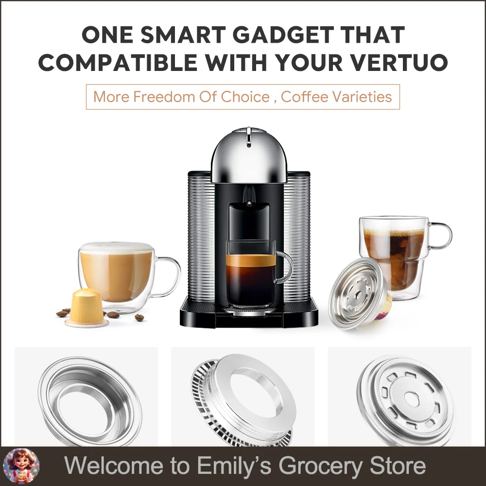 Adaptador reutilizable compatible con VERTUO NEXT, filtro de conversión reutilizable POP Copa G a cápsula pequeña